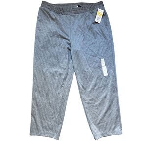 A New Day Women's 2XL Light Gray Pinstripe Tapered Knit Dress Pants‎
